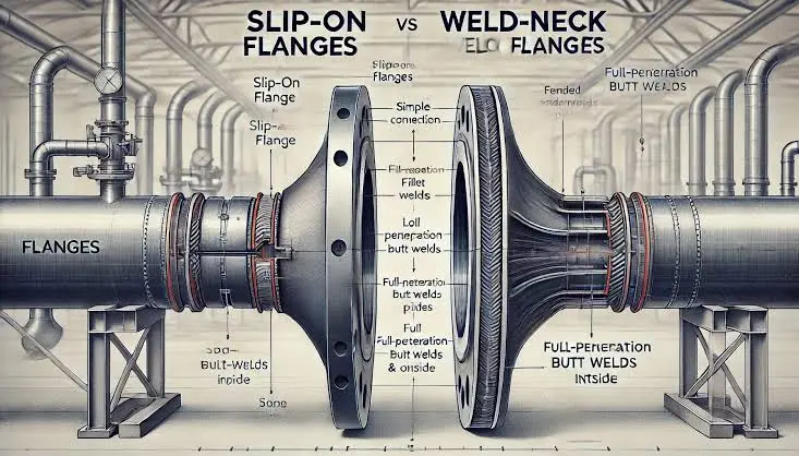 slip-on flange vs. weld neck